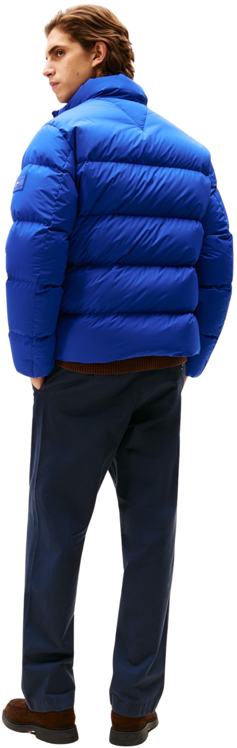 Tommy Hilfiger Herren Pufferjacke Down Stand mit Stehkragen, Blau (Wedge Blue), M – Ansicht 2