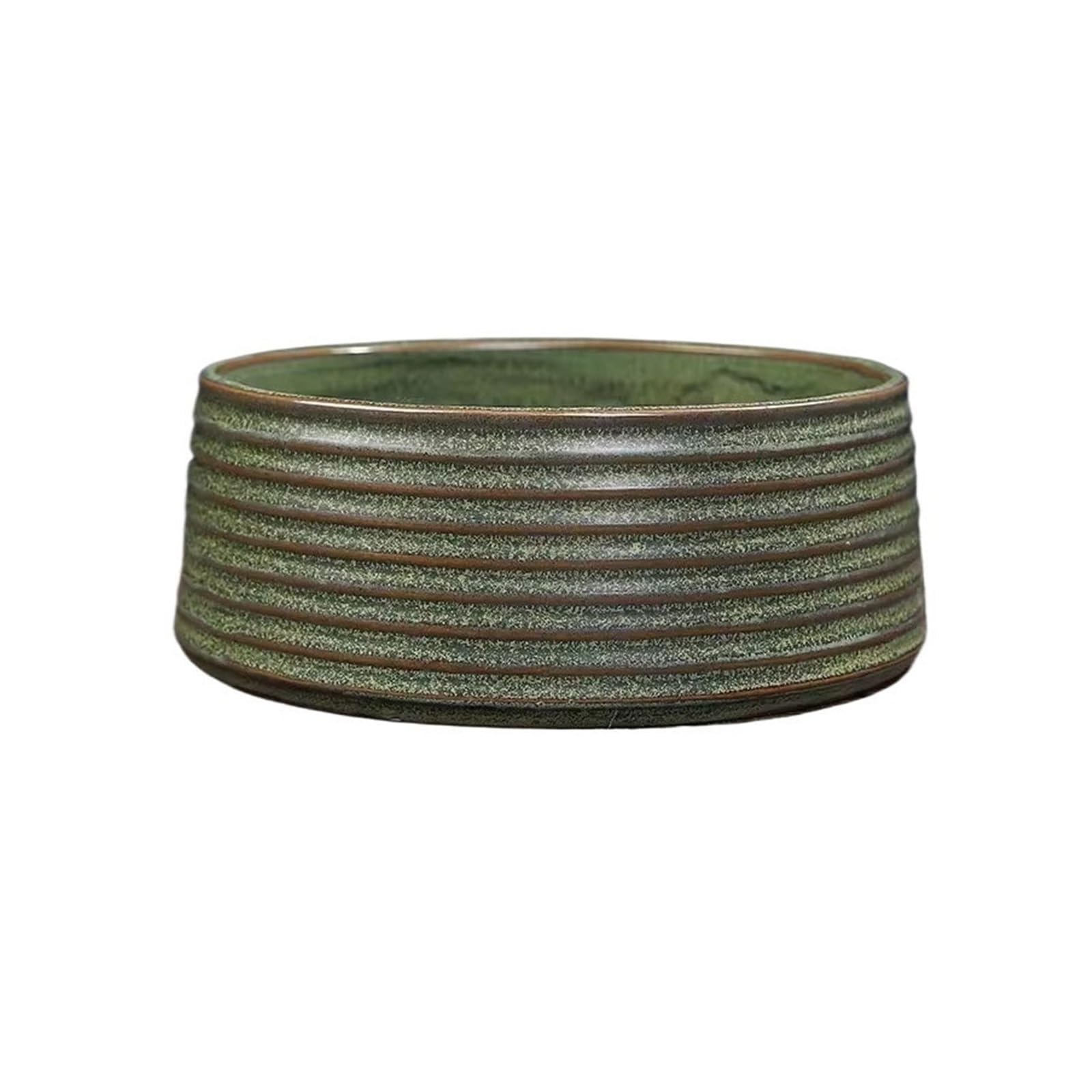 Sottovasi per Fiori Vassoio Profondo in Ceramica Grezza con piattino a Righe Vaso