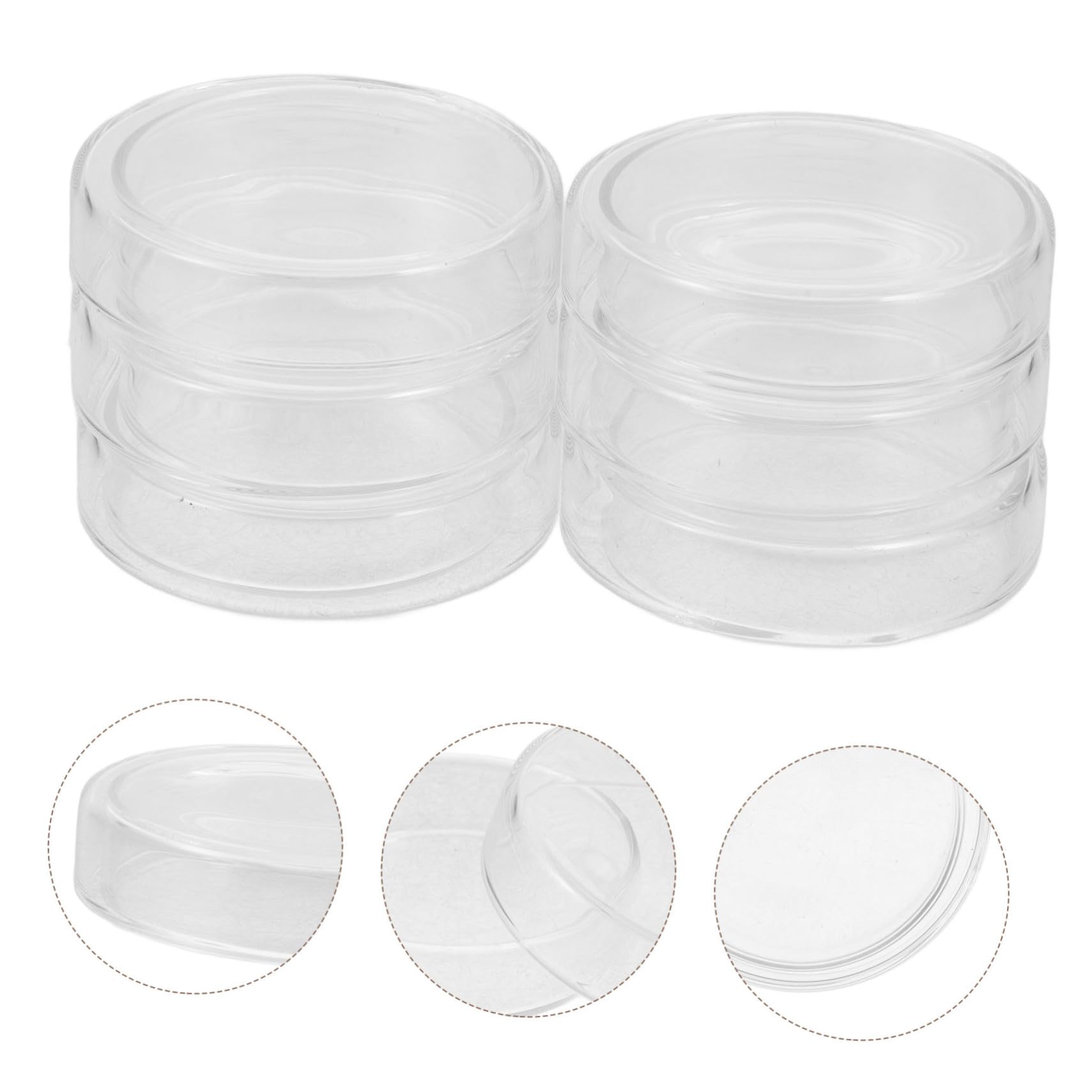 Sosoport 6 pezzi Piastre Petri da Laboratorio in Vetro Borosilicato con Coperchio Trasparente per Colture Cellulari e Tessuti Resistente ad Alte Temperature Riutilizzabili