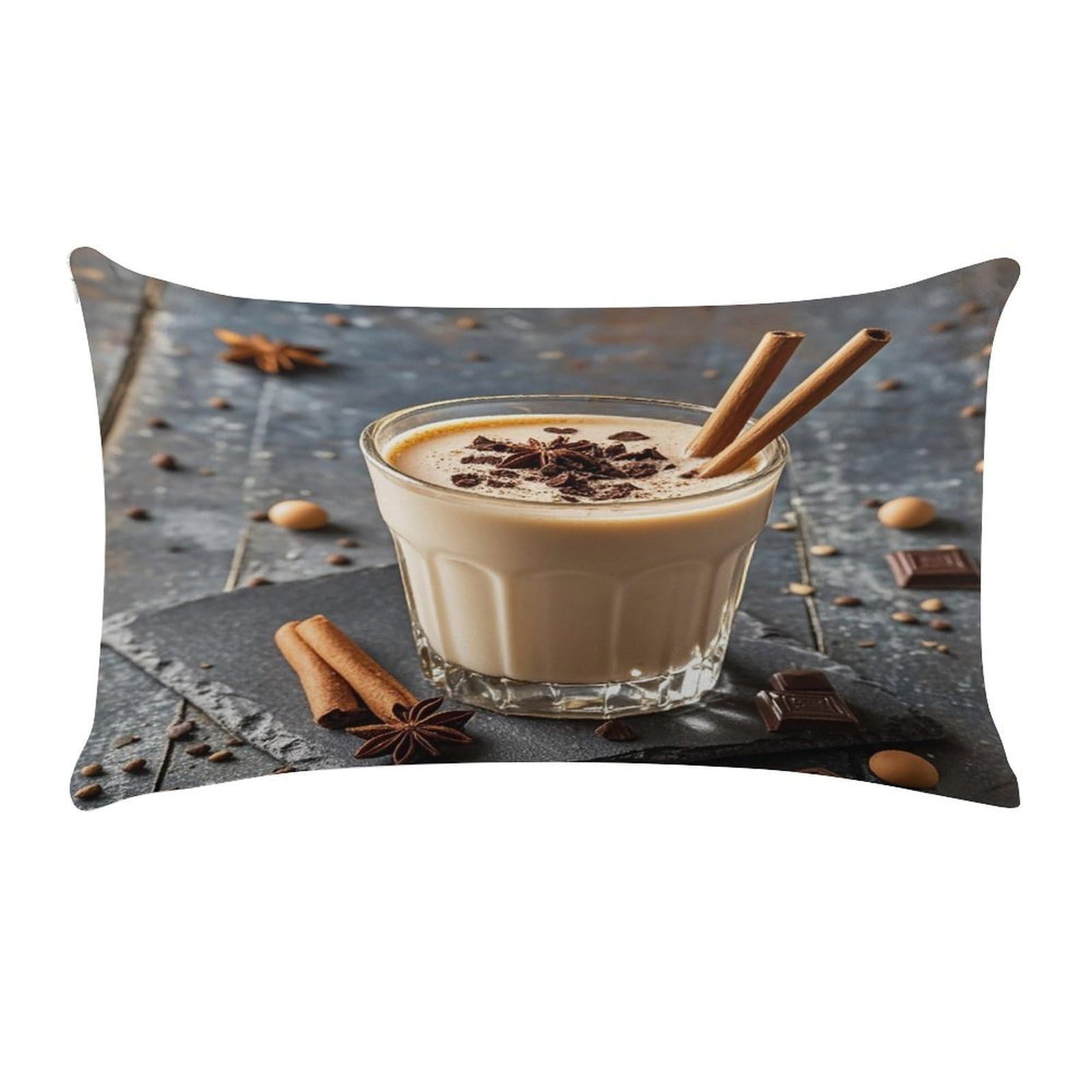 FekiLoot Eggnog Pillow Covers Short Plush Pillowcase with Zipper Cozy Soft Rectangular Throw Pillow Case Luxury Style Cushion Cases Decorative Lumbar Pillow Shell 12" X 20"