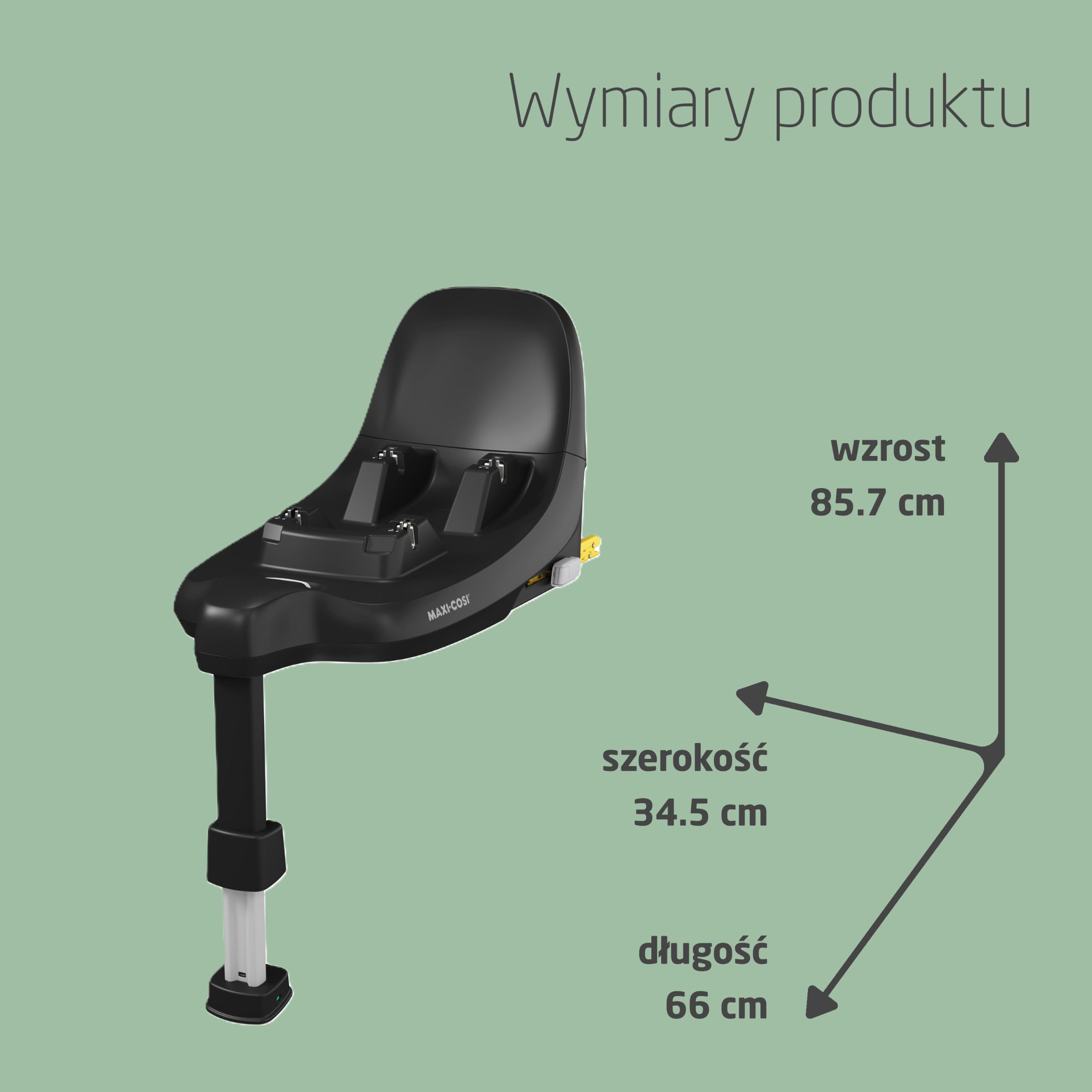 Maxi-Cosi FamilyFix S, Podstawa Baza ISOFIX, 0–4 lata, 40–105 cm, Podstawa fotelika samochodowego, Podróż tyłem do kierunku jazdy, Montaż za pomocą 1 kliknięcia, Wskaźniki poprawności montażu fotelika