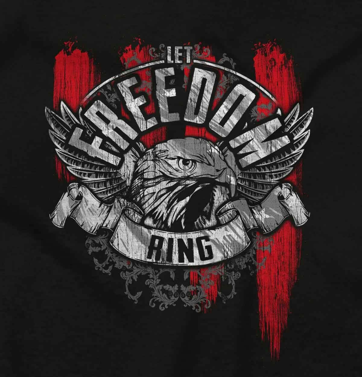 Let Freedom Ring American Flag Eagle Graphic T Shirt Men or Women 3X-Large Black image 2 of 8 B0DDVKXHNP