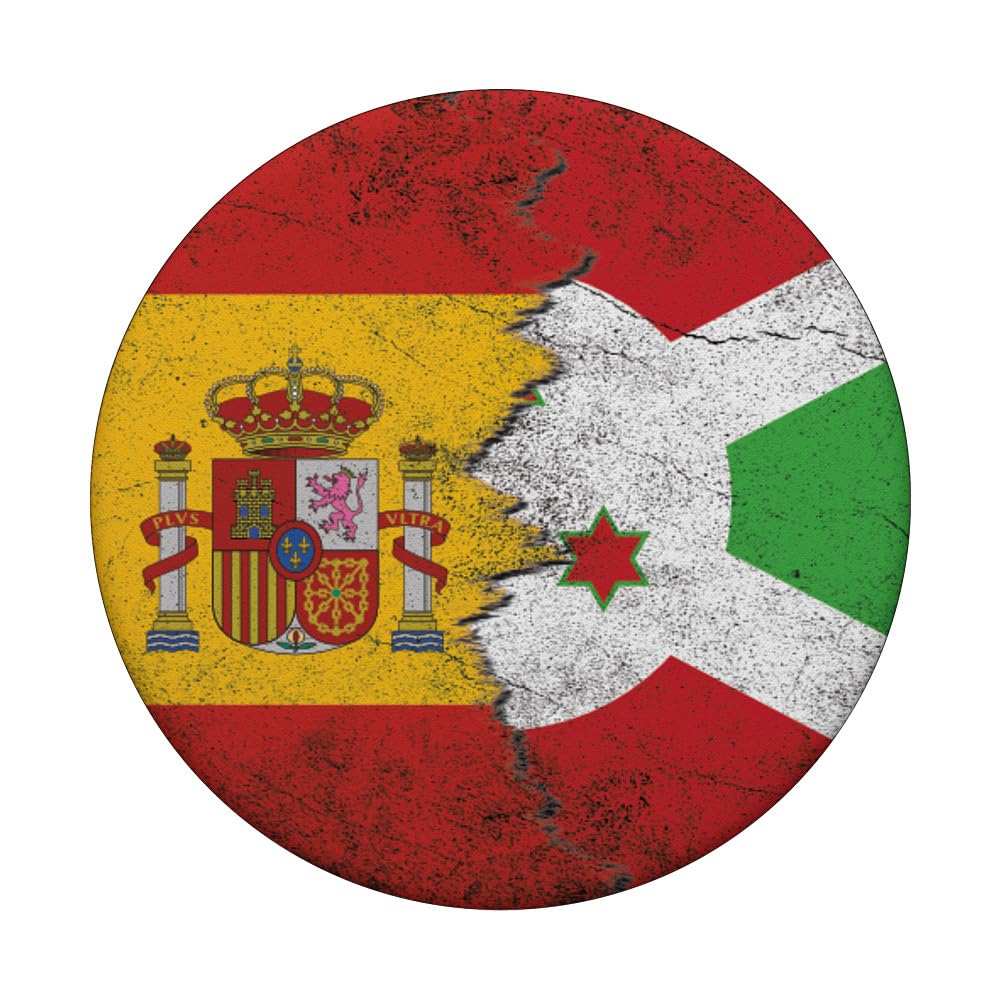 Spain Burundi Flags - Spanish Burundian PopSockets Swappable PopGrip, Black - Image 3