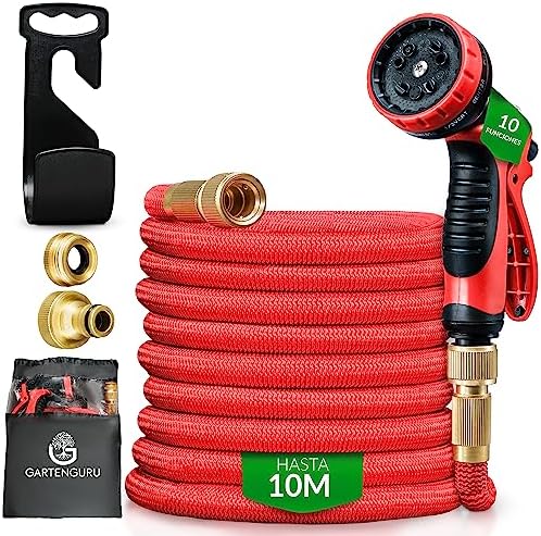 GartenGuru® Manguera jardín [CON BOQUILLA DE 10 FUNCIONES] incluye