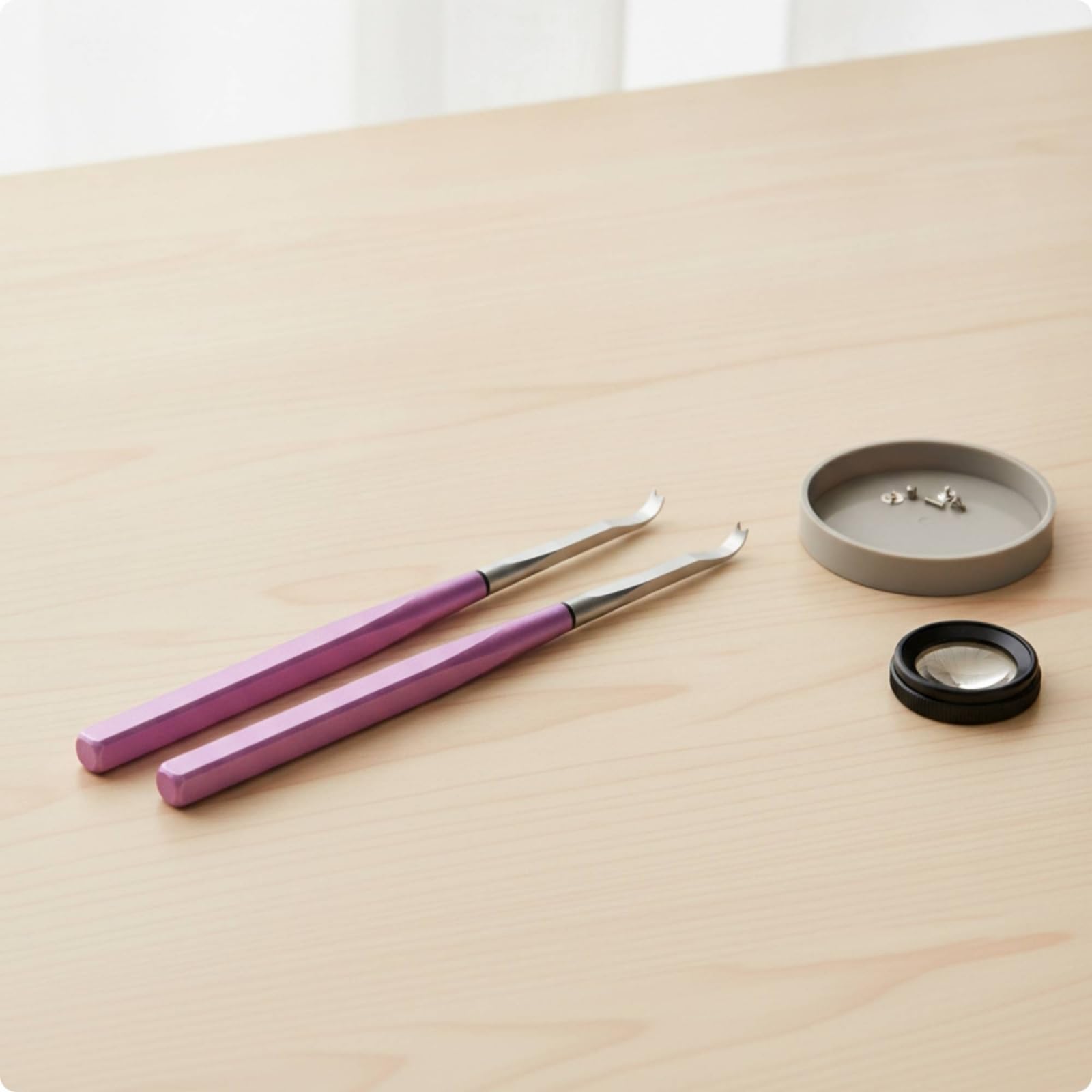 TISHITA set Uhrmacher Werkzeug set Zeigerabheber Zeigerheber Zeigerentferner Feinmechanik Hebel mit Schmalen Haken Und Stabilem Metallkörper für Uhrmacher Hobby Reparatur Und Wartung, Array, Lila