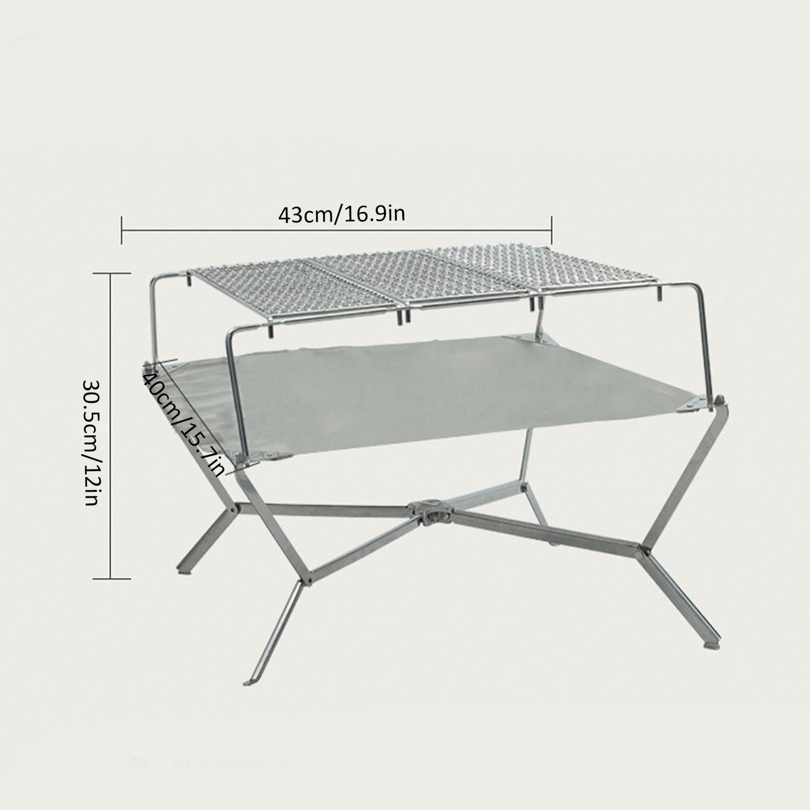 Barbecue portatile a carbonella, portatile, pieghevole, in acciaio inox, per cucinare all'aperto, escursionismo, campeggio, picnic | Griglia da campeggio portatile Griglia da campeggio pieghevole in acciaio inossidabile Griglia a carbone per picnic in