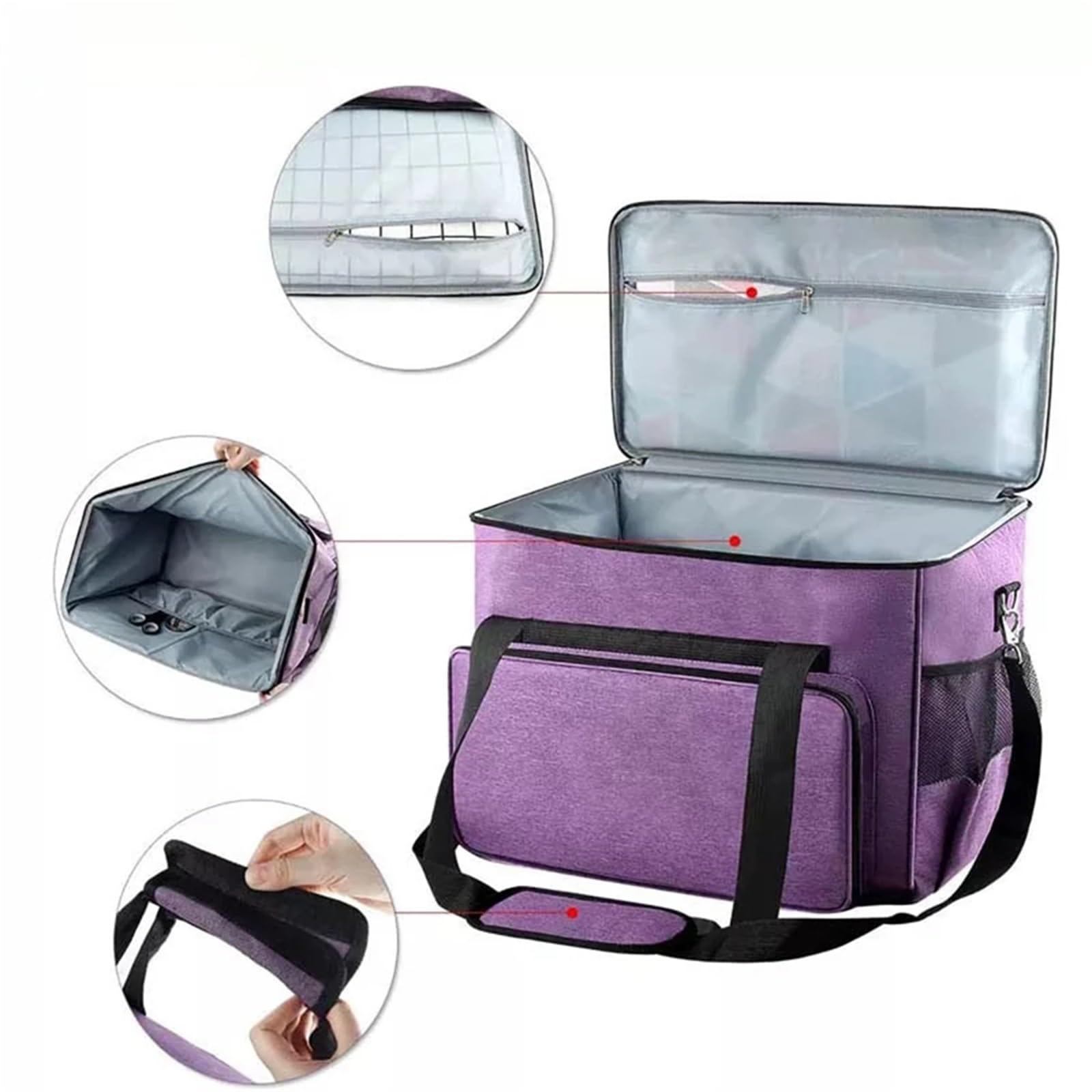 Bolsa para Máquina De Coser Estuche for máquina de Coser, Bolsa Viaje for y Accesorios, Fundas for for la mayoría los estándares(Purple)