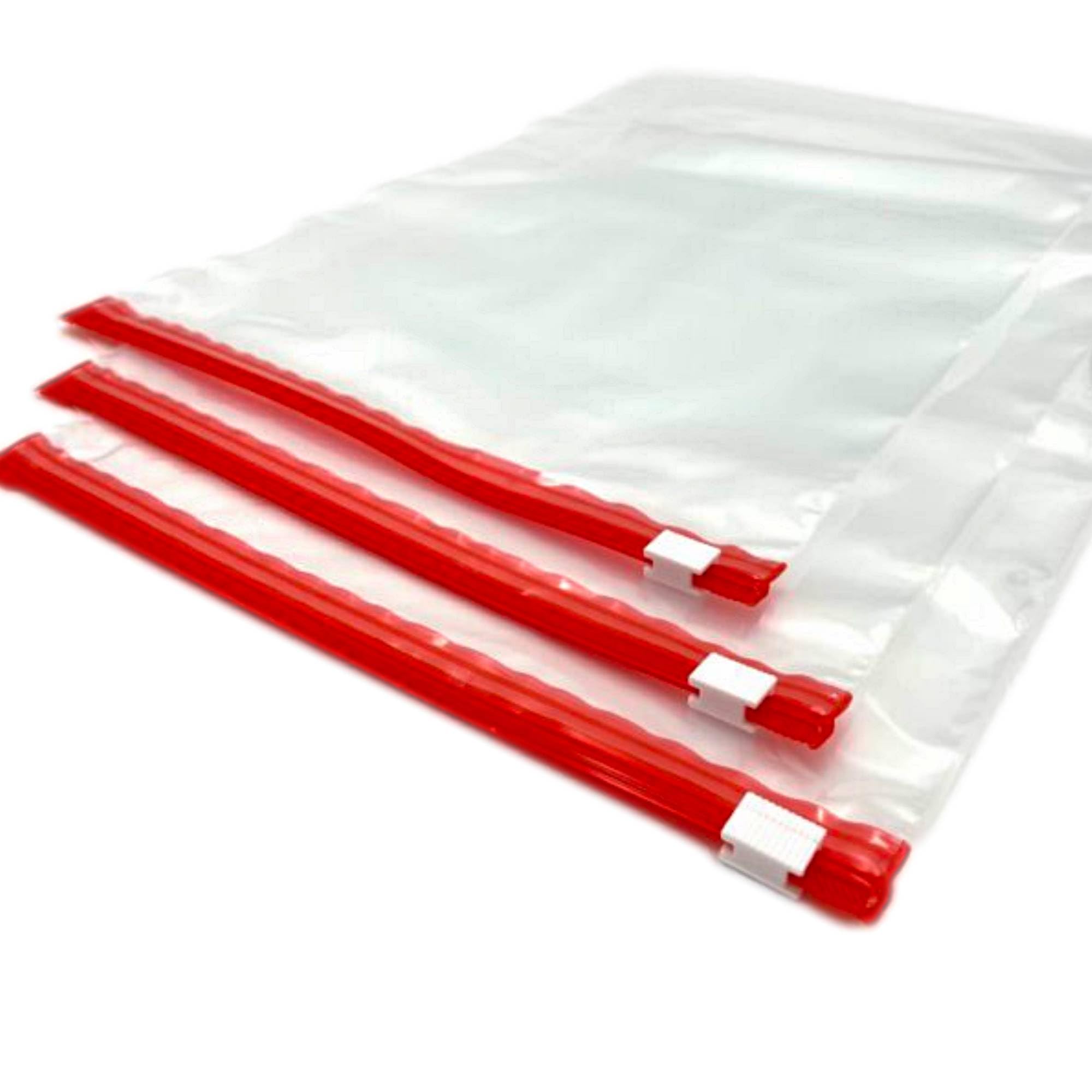 Skir'co (5 Pcs) Reusable Zip Lock Bags 40 X 40 Cm, Resealable, Clear Plastic, Slider Ziplock Food Bags, Freezer Safe