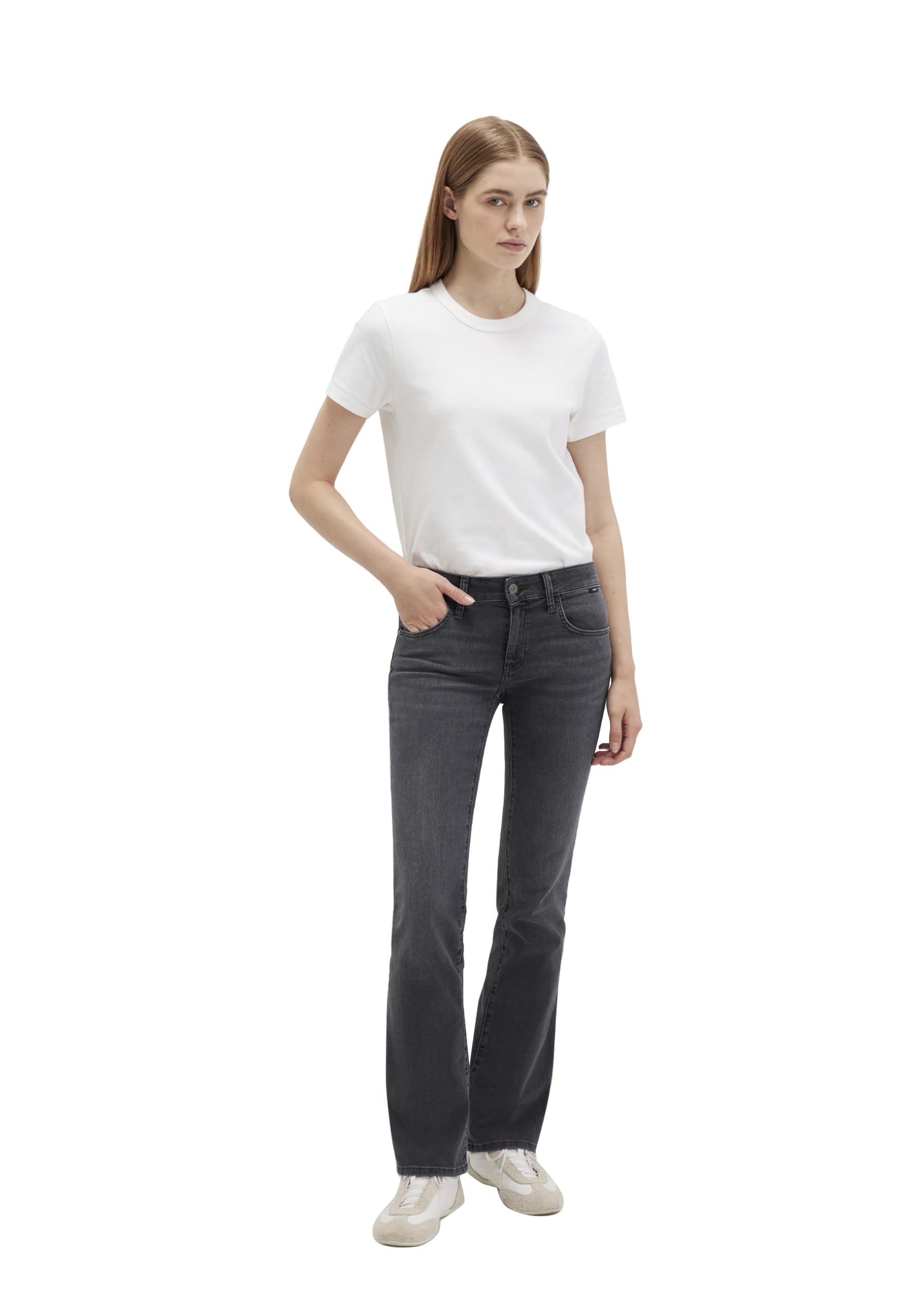 Mavi Damen Bella MID-Rise Jeans, Lt Smoke STR, 32/32