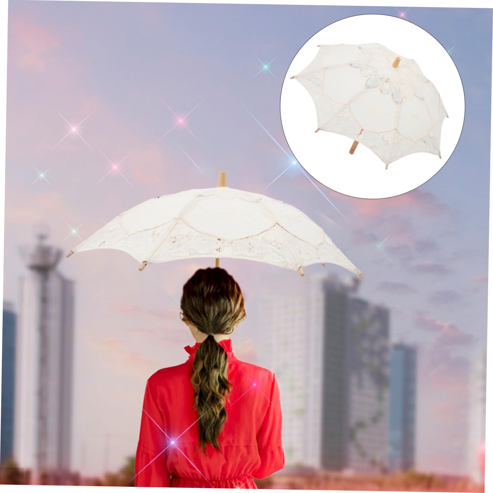 TOYANDONA 2st Regenschirm Aus Spitze Schwarzer Spitzenschirm Bestickter Japanischer Asiatischer Regenschirm Aus Papier Brautjungfer Hochzeitsschirme Braut- Hölzern