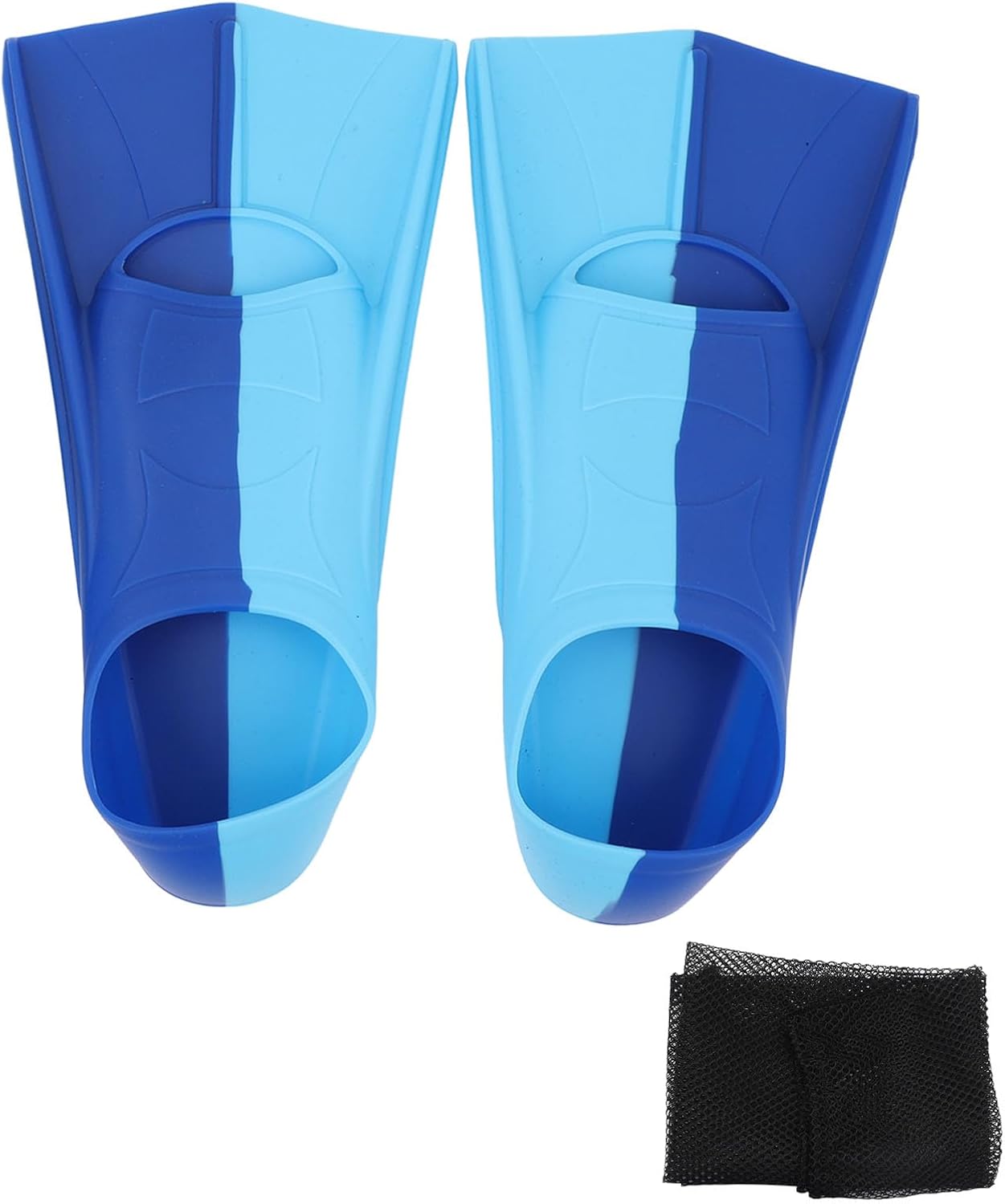 EVGATSAUTO Swim Fins, 2pcs Silicone Anti Slip Swimming Flippers for Diving Breaststroke Training Ocean Pool Freediving Blue