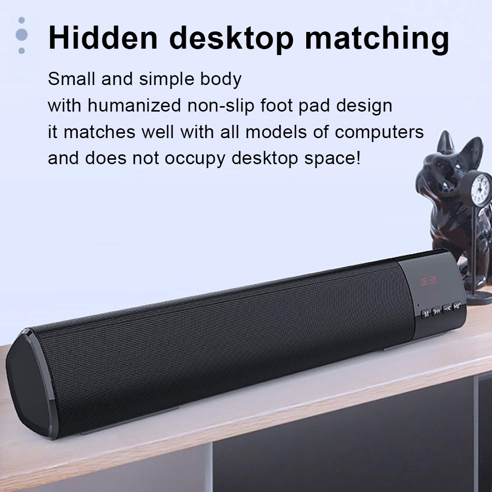 LXLTLB Mini Barra Sonido Altavoz Exterior Sonido Envolvente Estéreo 3D el Cuerpo Pequeño No Ocupa Espacio en el Escritorio Bluetooth 5.0, Conexión Automática, Distancia de Conexión de 10 Metros,Rojo
