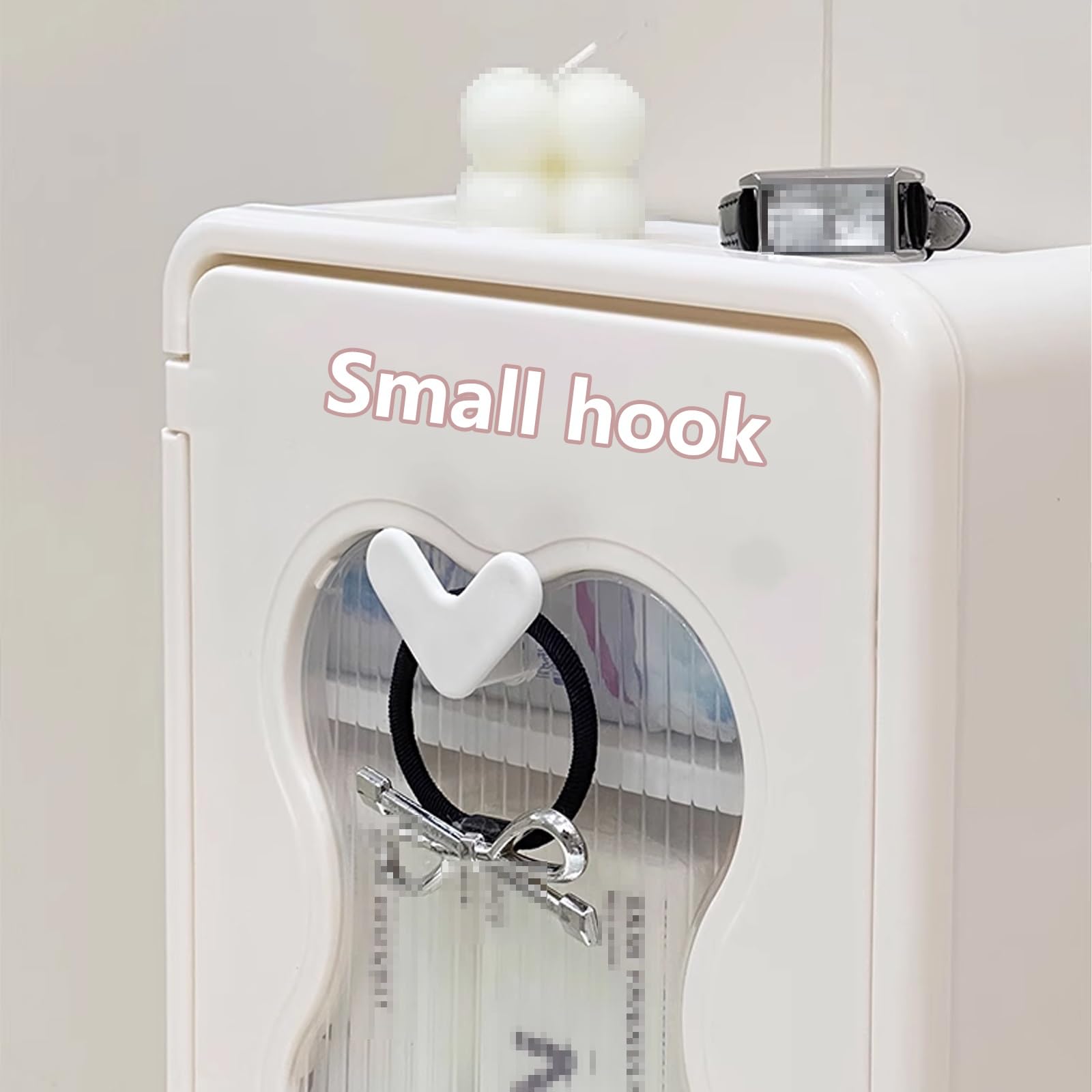 Armadietto Bagno Sospeso Plastica con Ante Eleganti Maniglie Piccole Divisori Rimovibili Mobile Sospeso Bagno Materiale Plastico Adatto a Bagni e Soggiorni(B,32.1 * 12.5 * 40.5cm)