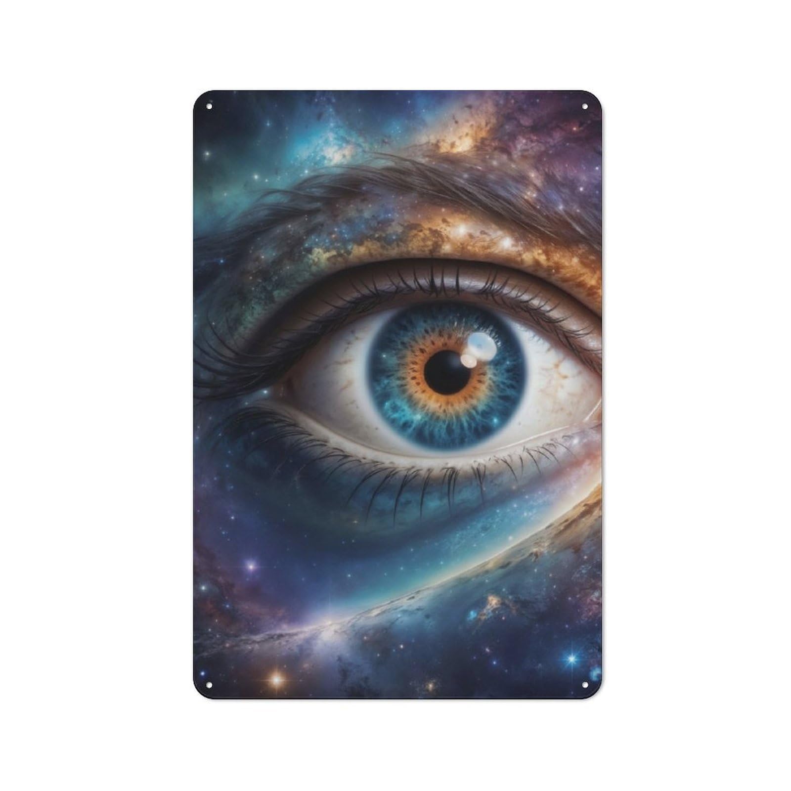Junmoney Cosmic Gaze Retro Metal Plaque 30X20cm For Lounge Or Reading Corner, Winter Wall Decor For Reading Corner Decorators