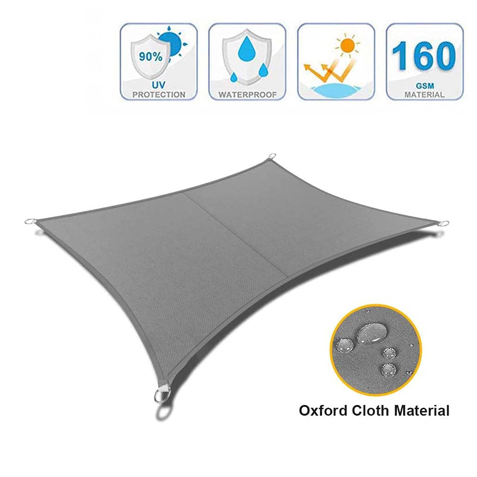 Vela parasole giardino 3X6M rettangolare, 21 colori, baldacchino esterni impermeabile traspirante, baldacchino tenda sole protezione UV al 90%, telo ombreggiante patio/giardino/prato/cam