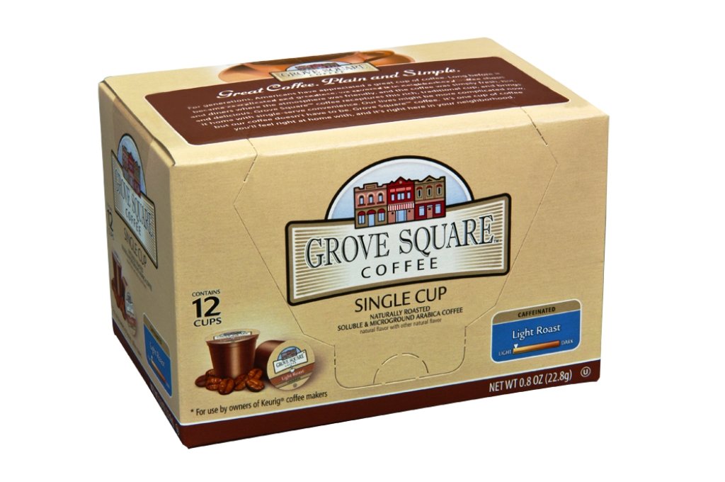 Grove Square CoffeeLight Roast, Single Serve Coffee Cup for Keurig K-Cup Brewers, 12-Count(Instant Coffee)