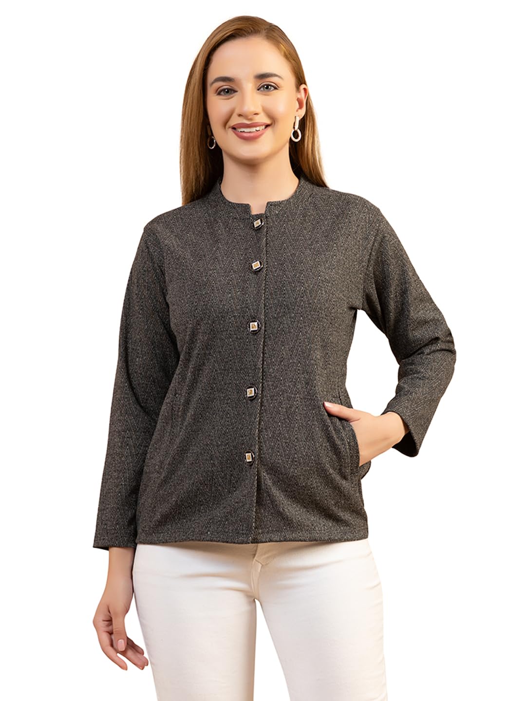 twenty me Winter Wear Casual Wear Full Sleeve with Side Pockets Women's Cardigans (2064-Cardigan)-picture-27