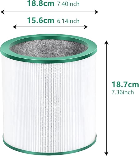 Miniatura 3 de EGR Filtro purificador de aire de repuesto para purificador de torre Dyson Pure Cool Link TP01, TP02, TP03, BP01. Compatible con purificadores de