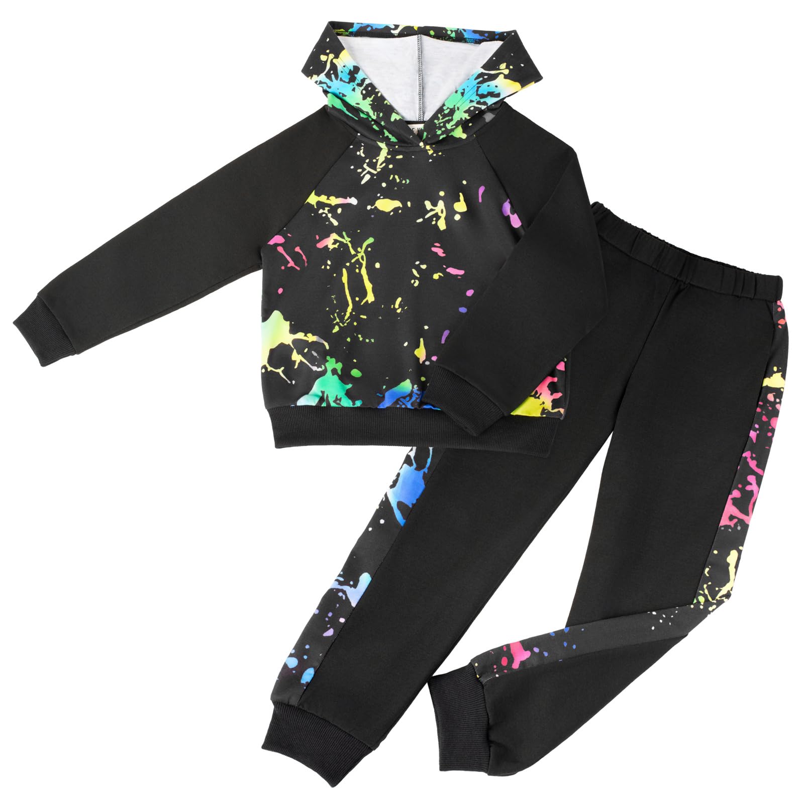 GRACE KARIN Girls 2 Piece Pant Sets Girl Long Sleeve Hooded Sweatshirt Clothes Set Kids Sweatpants Outfits Size 6-14