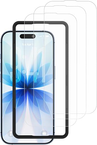 3Pack Screen Protector Tempered Glass Protective Film Cell Phone Screen Protection Cover for iPhone 17 Pro Max, Auto Alignment Installation