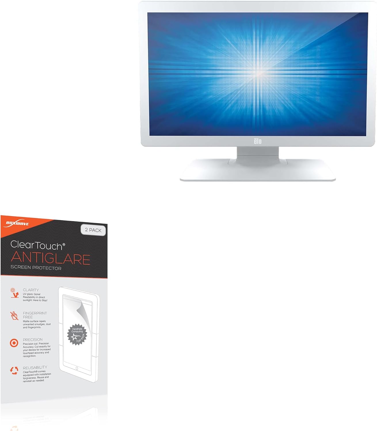 BoxWave Screen Protector Compatible with Elo 2403LM - ClearTouch Anti-Glare (2-Pack), Anti-Fingerprint Matte Film Skin
