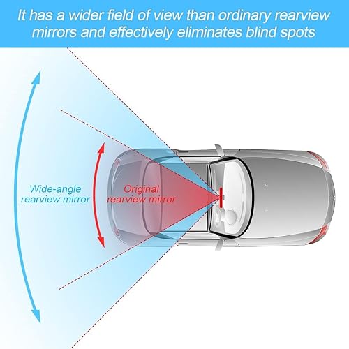 Miniatura 4 de XINLIYA Espejo retrovisor para automóvil, panorámico gran angular de 12 pulgadas, antirreflejo, espejo retrovisor automático con clip, superficie