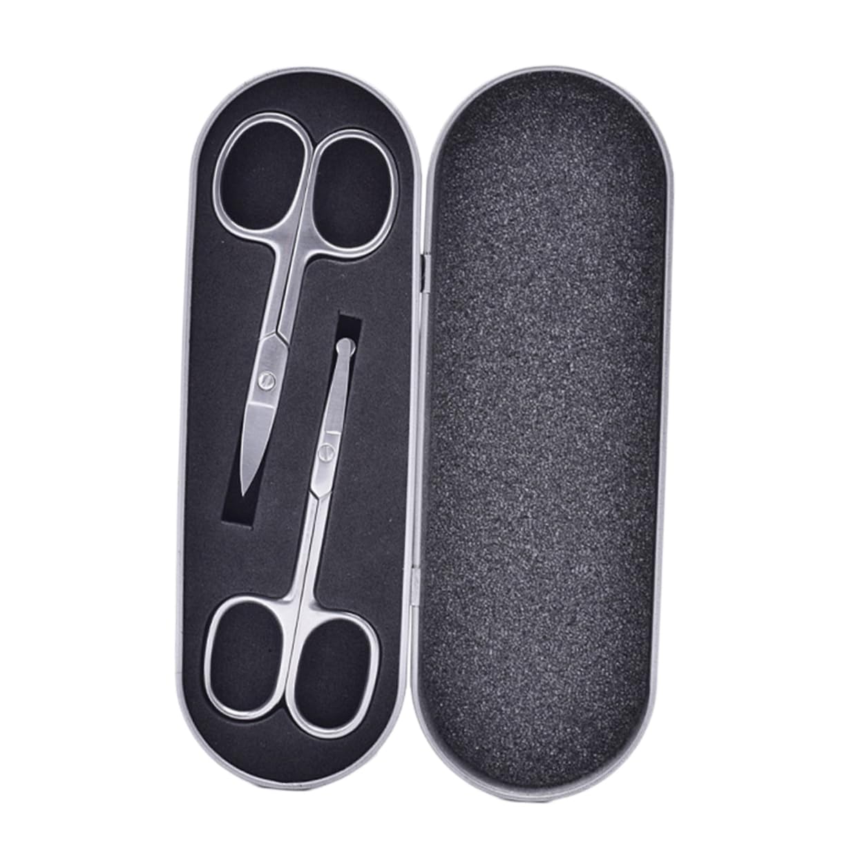 minkissy 2pcs Stainless Steel Scissors Mustache Comb Scissor Craft Scissors Nose Hair Eyebrow Scissors Eyebrow Trimmer Eye Brow Shaping Kit Ear Nose Shaver Eyelash Scissors Combs Black