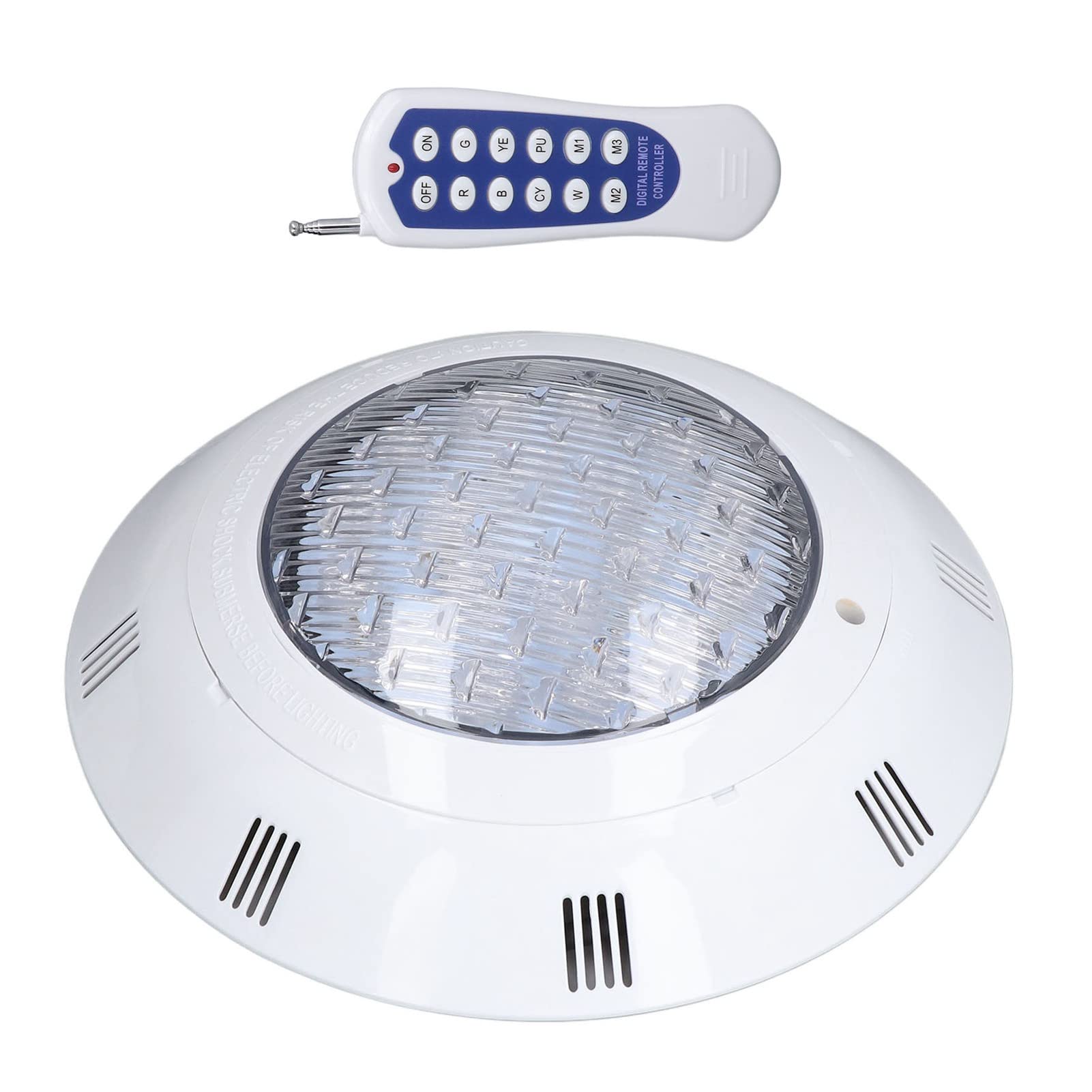 Hyuduo Luce Subacquea per Piscina 54W 18LED RGBW AC12V IP68 con Telecomando per Laghetti Balneabili e Illuminazione Paesaggistica