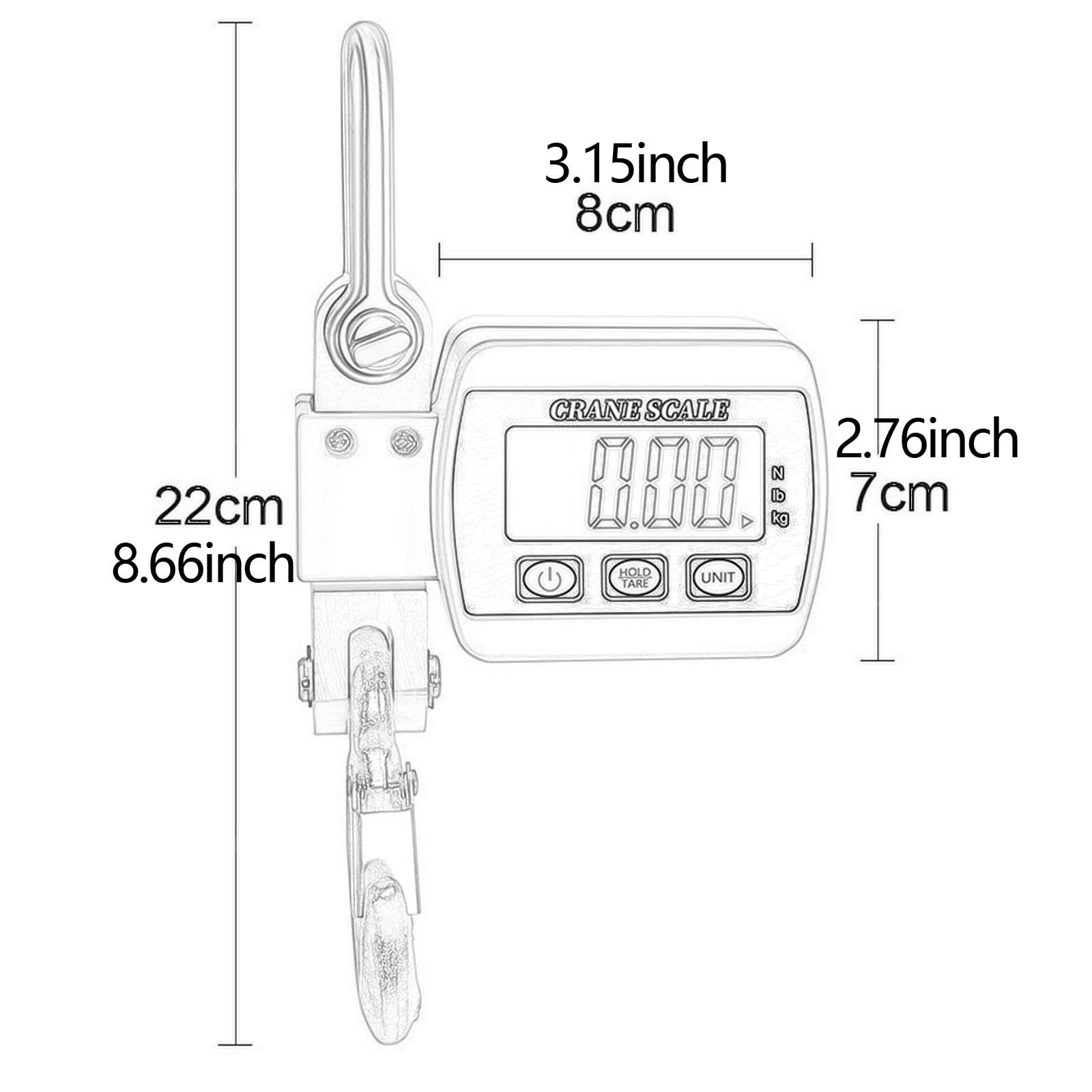 Industrial Digital para Grúas, 454 Kg (1000 Lb), Pantalla, 3 Unidades de Cambio, para Granjas, Trabajos Agrícolas, Cojera