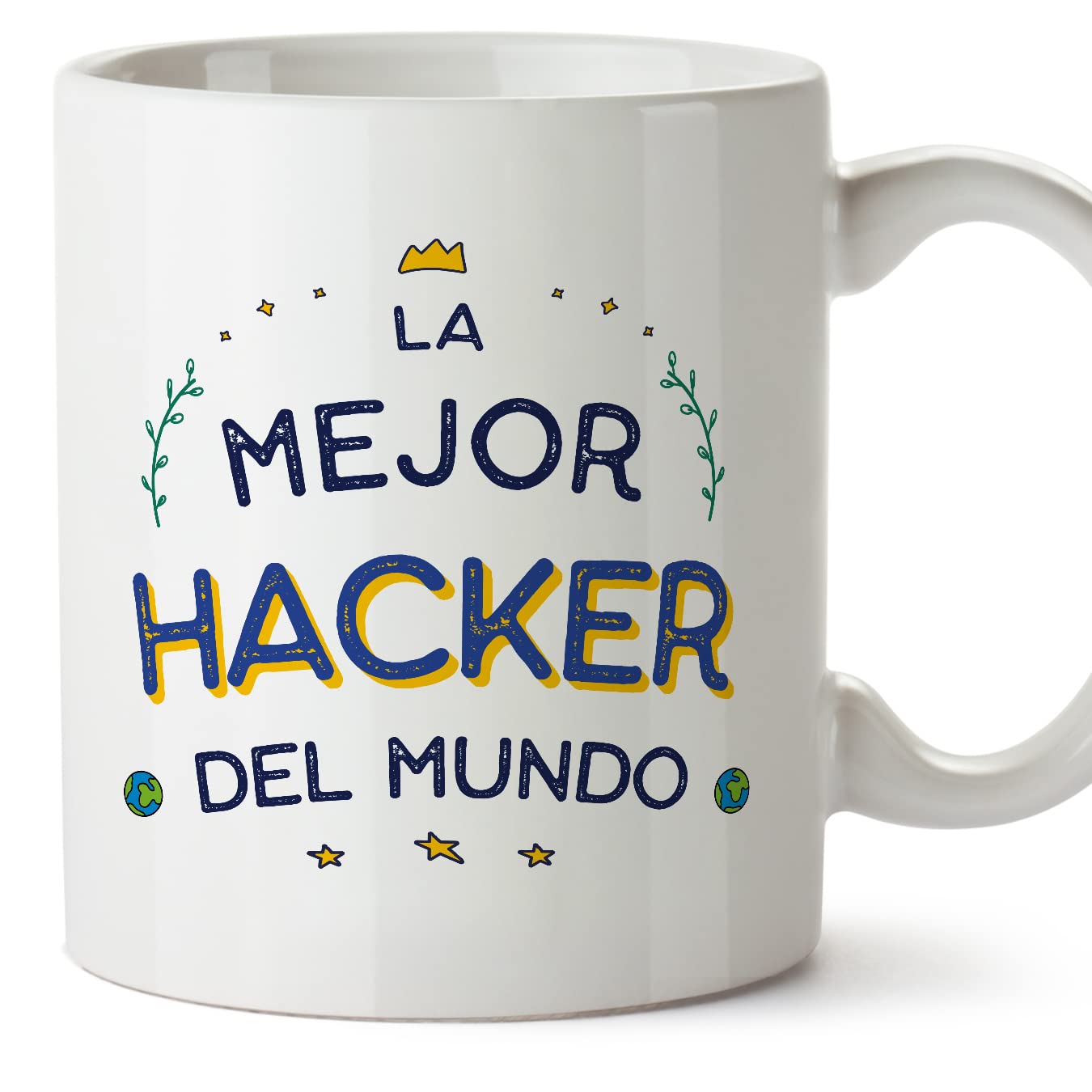 MUGFFINS Hacker Woman Mug - in Spanish - Mejor del Mundo - Funny Gift for Colleagues - Ceramic 11oz Mug