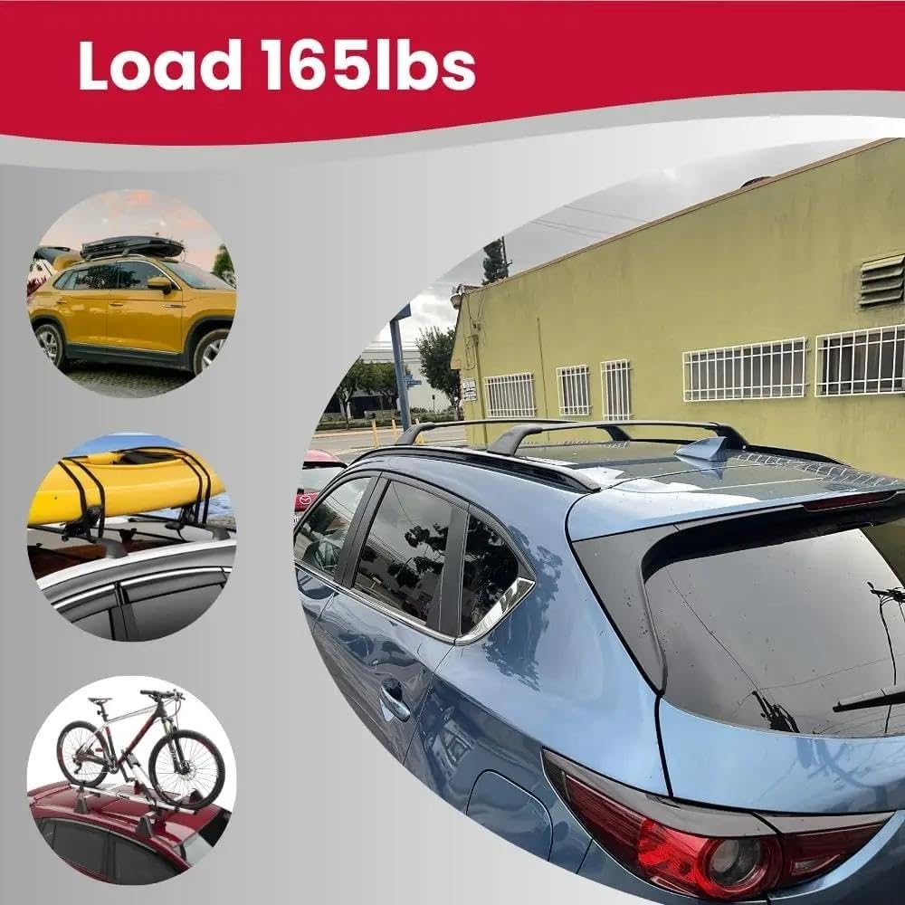 Portabagagli Da Tetto Per Mazda Per CX5 2017-2025 Barre Trasversali Portatutto Capacità Carico Alluminio Bagagli Canoe Per Trasporto Bagagli