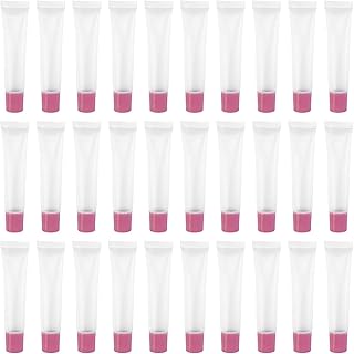 Beavorty 50 Tubos De Brilho Labial Vazios Recipientes De Bálsamo Labial Recarregáveis Tubos De Aperto De Brilho Labial Com Recipientes Vazios Recarregáveis De Bálsamo Labial