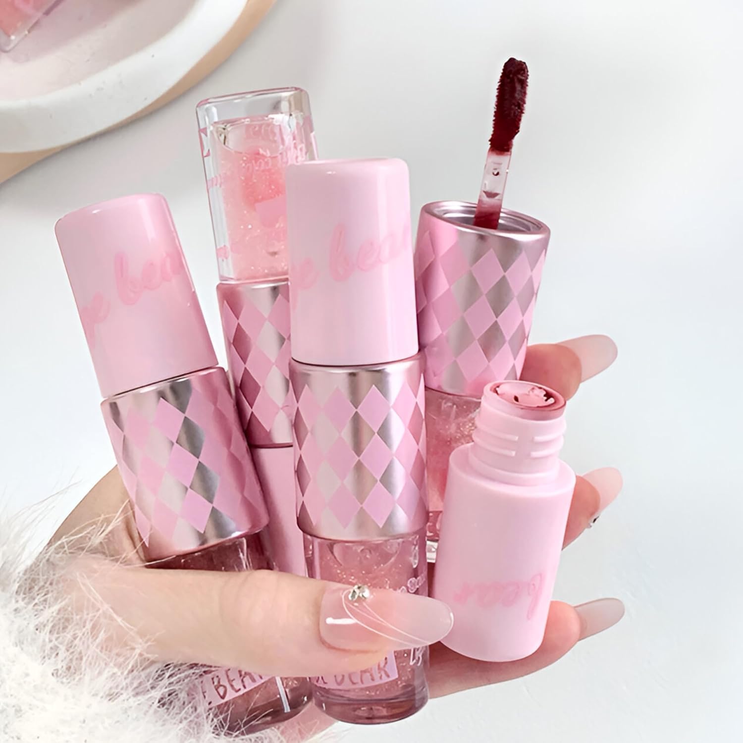Gege Bear Velvet Mist Hydrating Dual Ended Lip Glaze | 2-in-1 Matte and Mirror Glossy Finish Lip Gloss | Non-Sticky Lightweight Texture | Cute Color Options Pink to Red Shades | Softening Lip Gloss For Glossy Look | Best Lipstick For Soft, Smooth and Glowing Lips (03#Sunset Spice, 3g+3ml)-picture-13