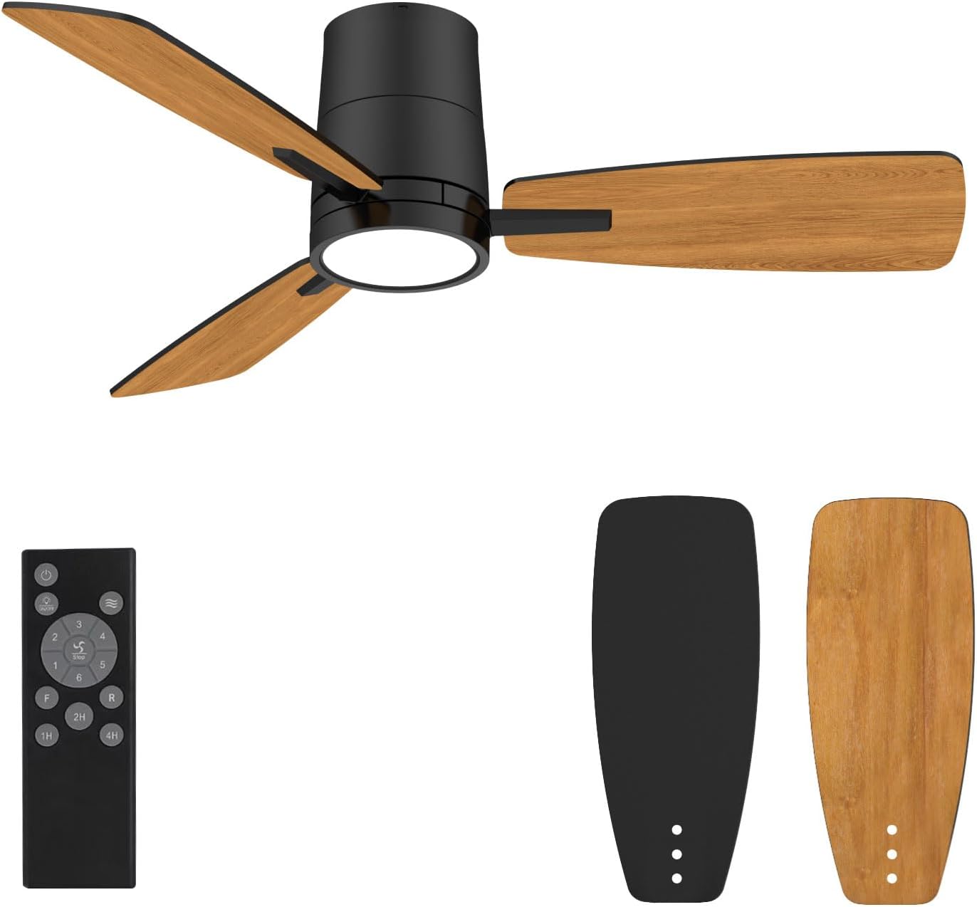 Product image of Ceiling Fans with Lights,42 inch,Quiet Reversible Motor,Easy to Install,6 Speeds,3CCT,Timer, Black Modern Ceiling Fan for Living Room, Bedroom, Kitchen, Dining room, Office