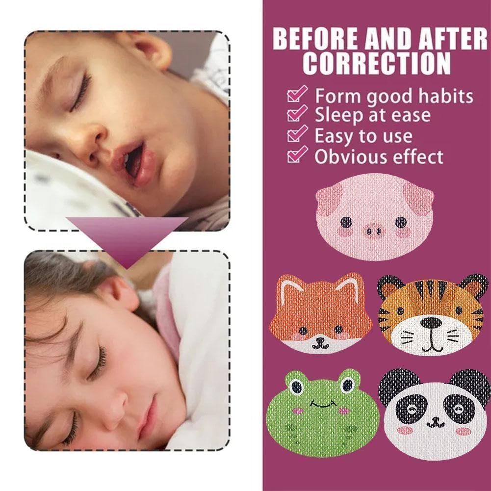 30 tiras para dormir de dibujos animados de animales ronquidos para la nariz y la respiración de los niños, ayuda a la respiración de la nariz, ayuda a reducir los ronquidos y los mejores dispositivos
