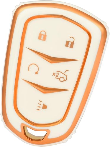 Miniatura 7 de OFFWEGO - Funda para llavero Cadillac, para Cadillac Escalade CTS SRX CT4 CT5 CT6 XTS XT4 XT5 XT6 ATSL SLS STS Funda para llavero inteligente (rosa