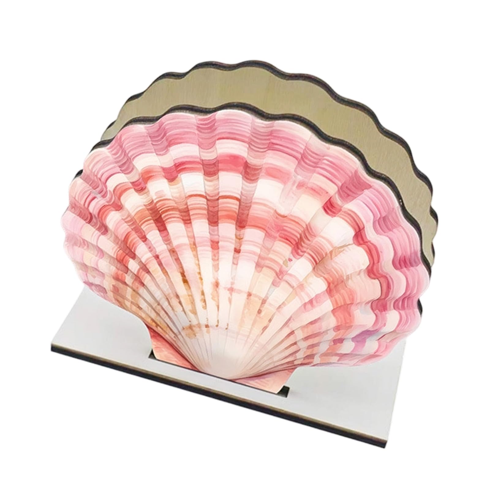 JSGHGDF Wooden Napkin Storage Stand Designed with Nauticals Lighthouse Shell and Starfishes Theme Decorative Wood Paper Towel Stand