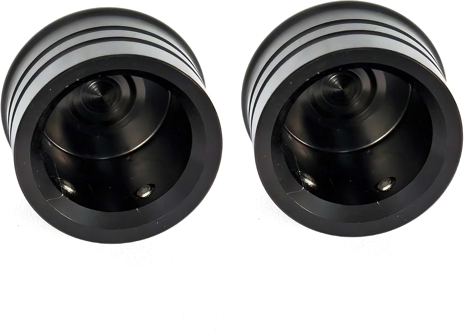 1 Pair Twisted Front Wheel Axle Nut Covers Conical Axle Nut Caps Compatiable for Harley Touring Softail, Sportster, Dyna Street Glide Road King Road Glide Electra Glide 2008 Up (Black)
