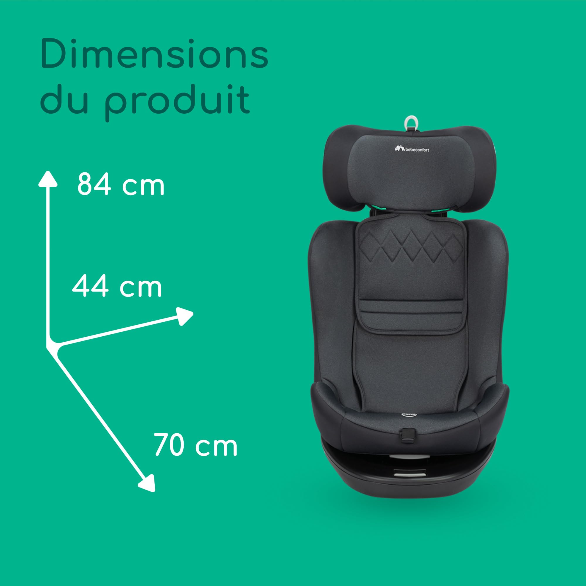 Bebeconfort EvolveFix i-Size Siège Auto 360 ISOFIX 0-12 Ans 40-150cm Noir Teinté