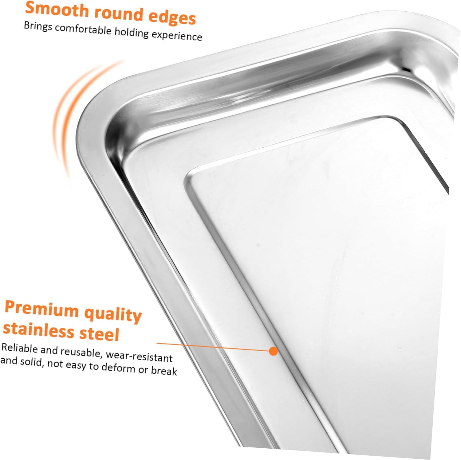 10 Pcs Stainless Steel Baking Sheets Non-deformable Cookie Trays with Smooth Edges for Even Heat Distribution Multipurpose Oven Bakeware Pans for Kitchen Baking