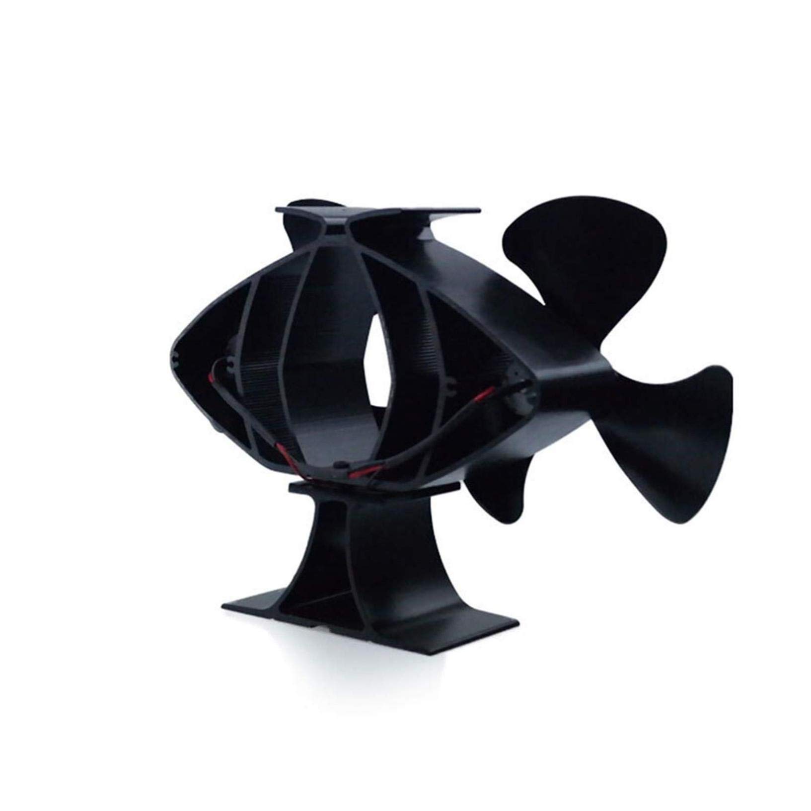 Ventilador de Estufa, Ventilador de Chimenea de Doble Motor, Ventilador de Chimenea Silenciosa, para Estufas, Estufas de Leña y Chimeneas, Black