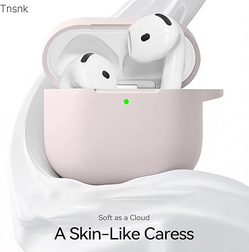 Miniatura 90 de Funda para AirPods 4, color rosa con kit de limpieza, funda de silicona suave para Airpod 4, compatible con Apple Airpods de 4ª generación 2024,
