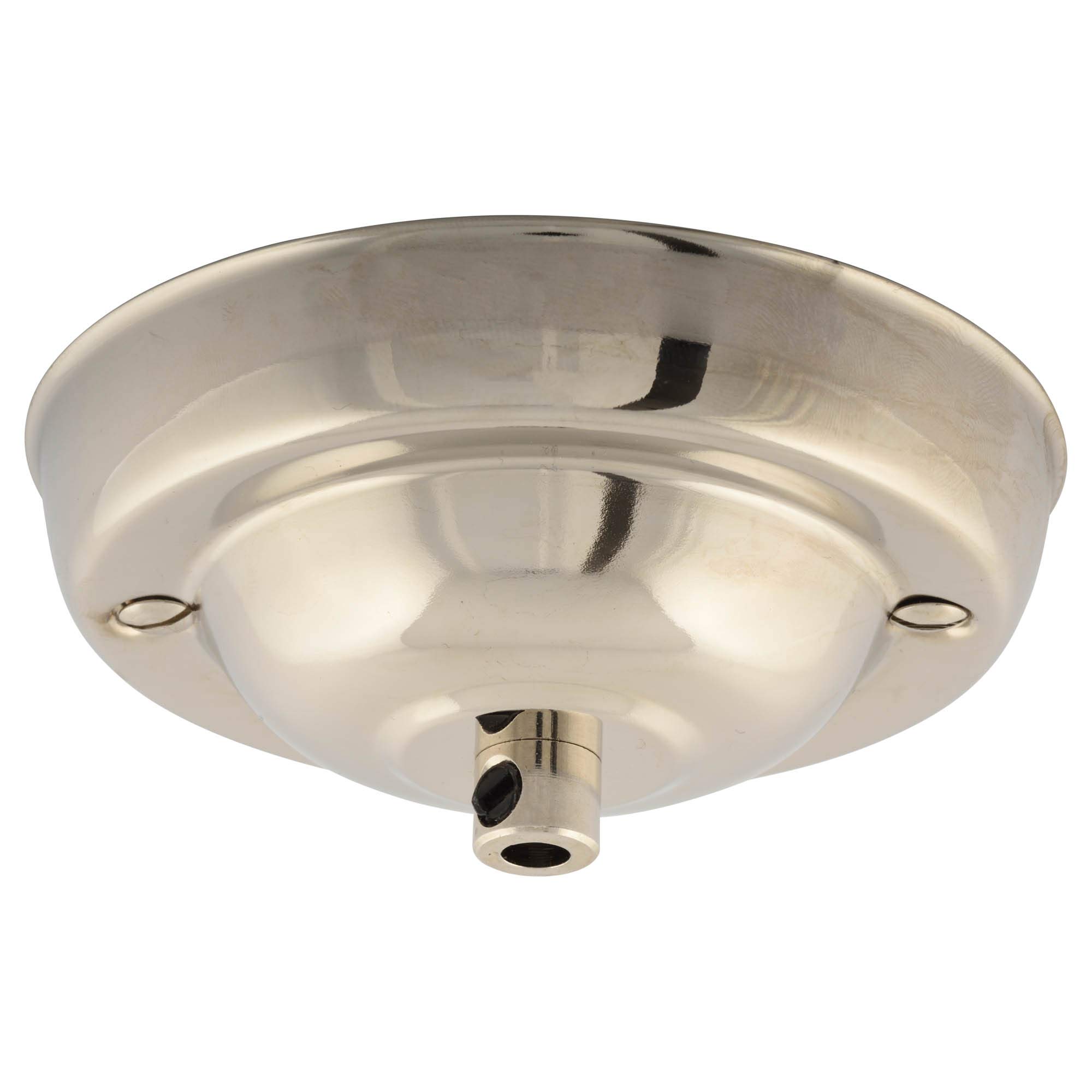 Elektek Nickel 108Mm Diameter Ceiling Rose With Cord Grip Metallic Finishes Powder Coated Colours For Pendant Light Fittings