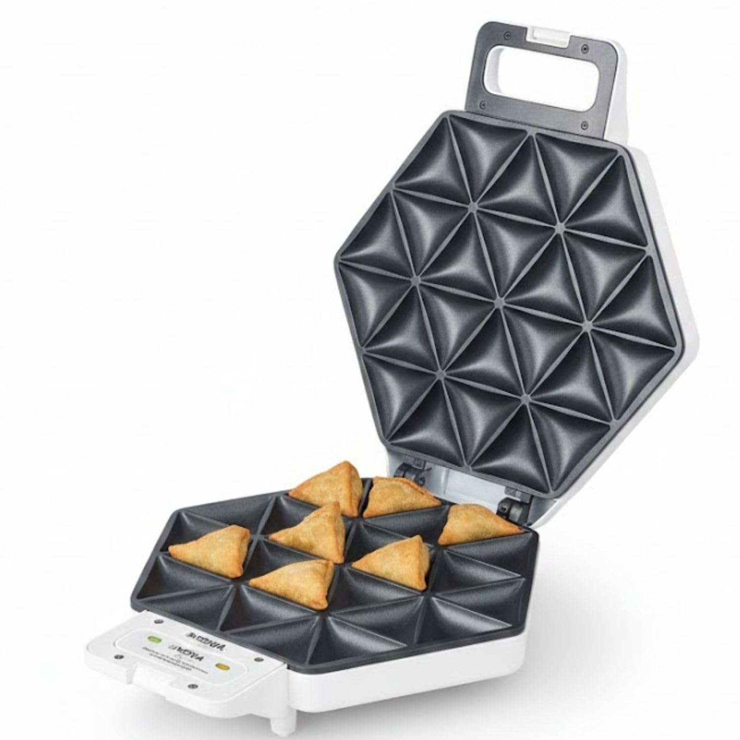 NOVA Electric Samosa Maker | 24-Piece | 1400W | Non-Stick Coated Plates | Cool Touch Handle | 80% Less Fat | Stainless Steel Panel | Power & Ready Lights" NT-176SM24 [IK81]