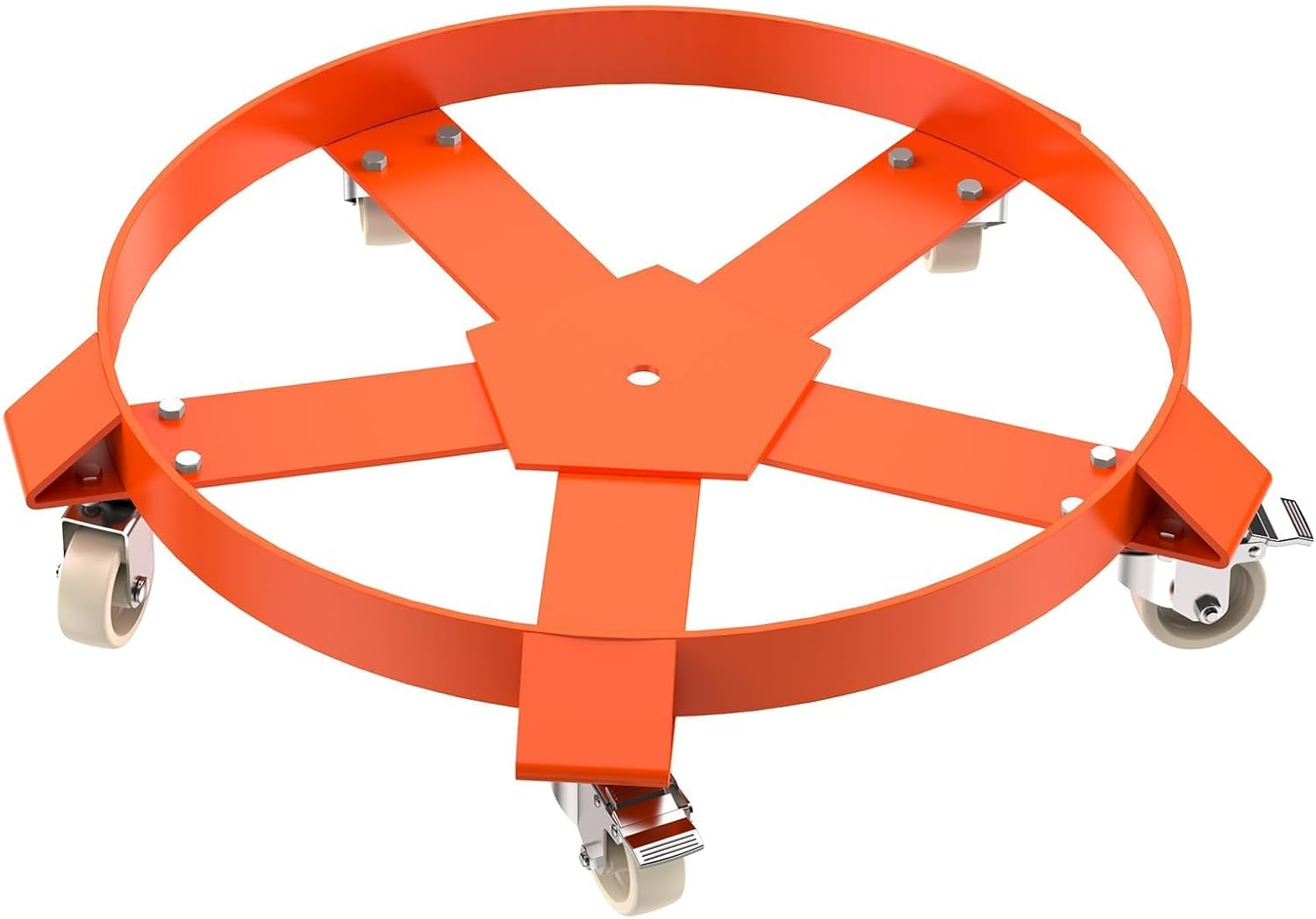 ACEKOOL 55 Gallon Heavy Duty Drum Trash Can Dolly, 1250Lbs Load Capacity, Barrel Dolly Cart Drum Caddy, Steel Frame 5 Swivel Casters Wheel, for Warehouse Drum Handling, 24 Inch Diameter, 2 Pack