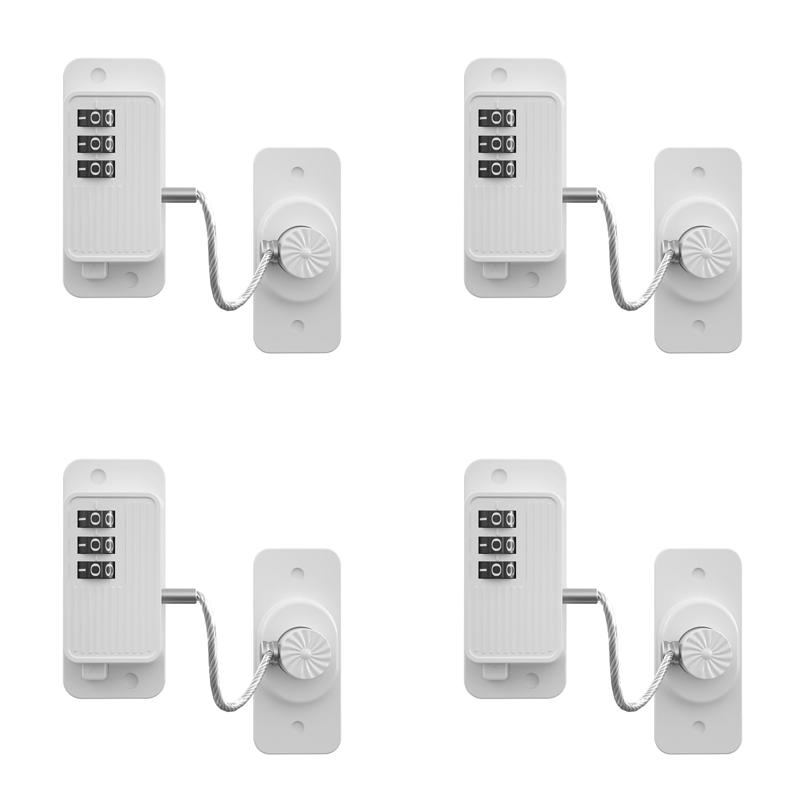 Cerradura de refrigerador (paquete de 4), cerradura de nevera de combinación resistente, para refrigerador, armarios, cajones, ventana y cerradura de gabinete de seguridad infantil, adhesivo