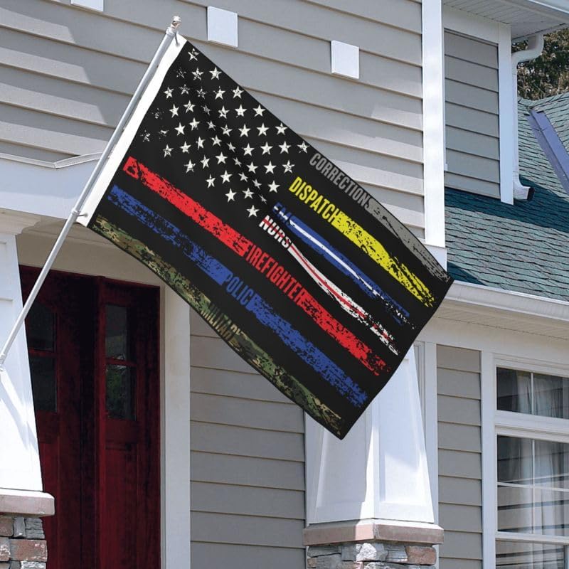 First Responders Hero Flag Nurse Police Fire Military FLAG 2x3 Double-sided printing-US Polyester Flag-Vivid Color and UV Fade Resistant-Canvas Header
