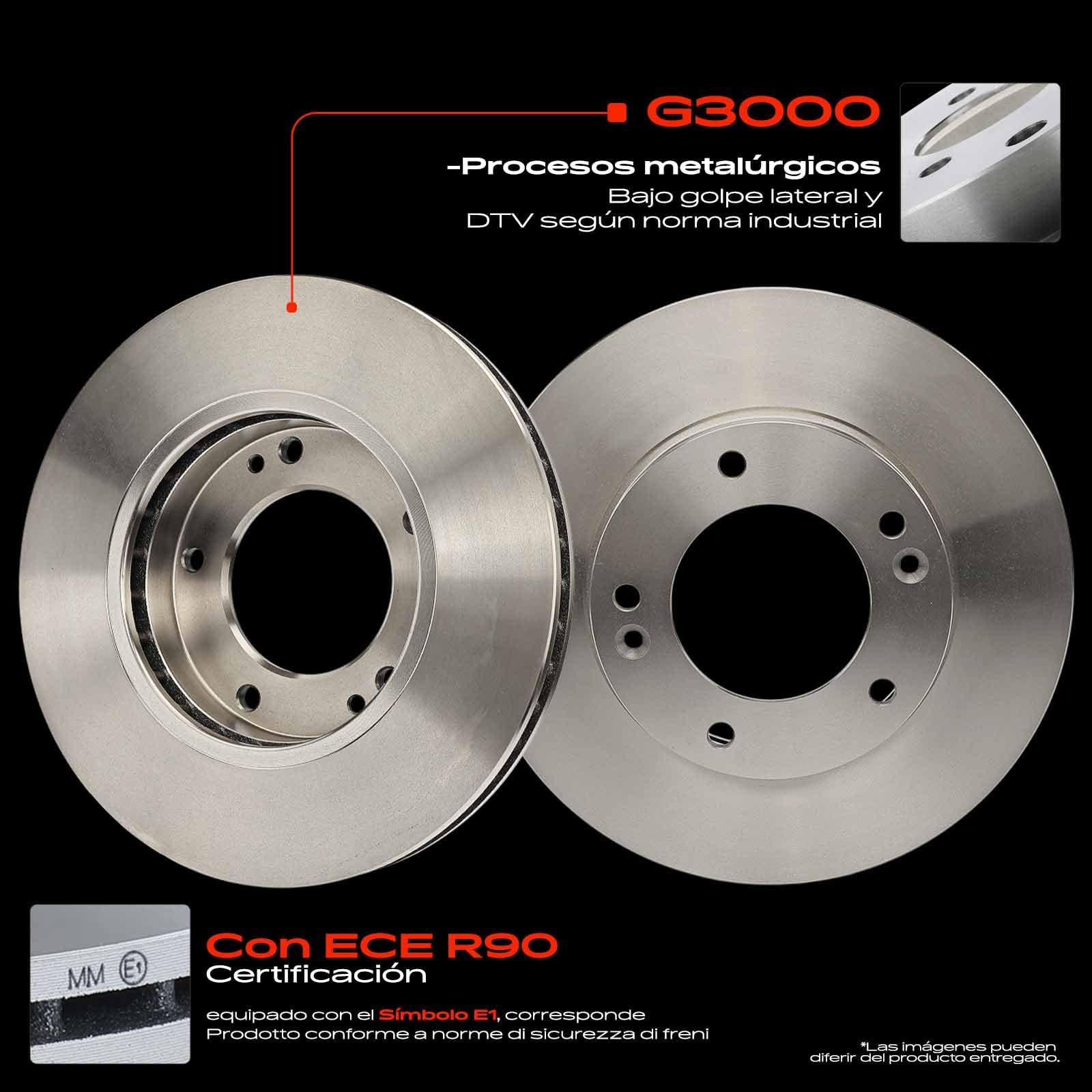 Frankberg 2 discos de freno 4 pastillas de freno | 581013ED00; Compatible con: Sorento I JC