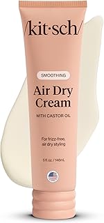Kitsch Smoothing Air Dry Cream for Hair – Frizz Control Hair Care Product with Castor Oil & Coconut Oil – Weightless Styling Cream - Enhances Natural Texture Appearance | Ideal Gifts for Women – 5 oz