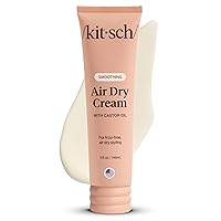 Vista 1 de Kitsch Crema suavizante de secado al aire para el cabello, producto para el cuidado del cabello con aceite de ricino y aceite de coco, crema